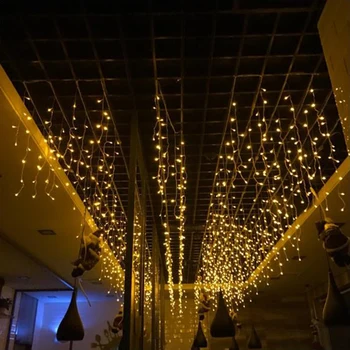 10*0.5 m LED Light Curtain Holiday Party String Lights For Outdoor Wedding Festival Christmas Garland Lighting Decoration JL