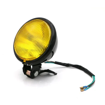 10 W 12 w retro żółto-szklane motocyklowe reflektory czarny/żółty metal motocyklowe reflektory do uniwersalnych rowerów reflektory