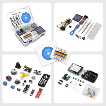 10 kpl./Lot LAFVIN Super Starter Kit dla Arduino for UNO R3 z CD podręcznik