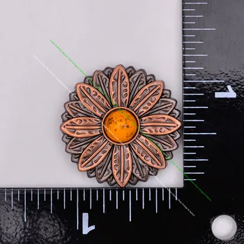 10 szt. antyczna miedź Rymarskie 3D turkusowy kwiatowy szycia przycisku Кончо do ubrań Przystawki, odzież i akcesoria do szycia klamry