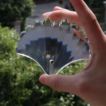 100 mm Kryształowy Pryzmat Shell Suncatcher żyrandol wiszący szkło ornament sztuka szlifowane wisząca część DIY liść ginkgo Paw