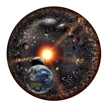 1000 szt. klocki okrągłe puzzle kosmos, Wszechświat okrągłe puzzle z kolorowym pomocniczym сборочным rysunku intelektualna gra dla dorosłych Ch
