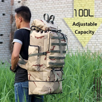 100L odkryty kamuflaż wojskowy taktyczny plecak wodoodporny rozdarcie nylon wspinaczkowa torby kemping podróży bagaż plecak