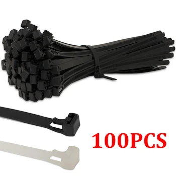 100pcs wielokrotnego użytku оберточный pasek Zip Ties Wire Binding Releasable Black White Nylon Cable Tie Self-locking Cord Organizer Dropshipping