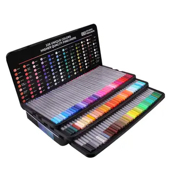 108 kolorów Fineliner Color Pen Set kolorowe cienkie 0,4 mm filcu końcówki w 108 poszczególnych kolorach - porowaty punktowy uchwyt do rysowania