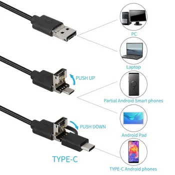 1080P najnowsza USB Snake Inspection Camera 2.0 MP IP68 Wodoodporny USB Type-C endoskop z 8 diodami led do KOMPUTERA Samsung Huawei Xiaomi