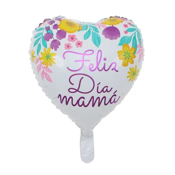 10szt 18 calowy drukowany hiszpański matka folia balony Dzień matki kształt serca hel miłość Globos wystrój mama balon prezenty Balaos