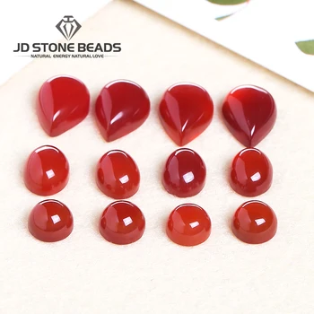 10szt czerwony agat kamień kaboszon okrągły/owalny/kształcie kulki 4 6 8 10 12 14 mm dla DIY pierścień wisiorek kolczyki biżuteria akcesoria
