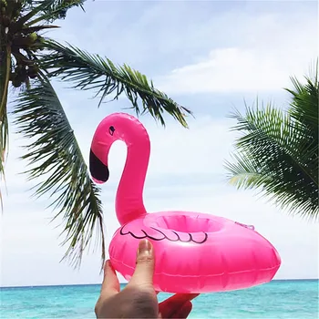 10szt gorący flamingo dmuchany napój uchwyty na kubki pływająca zabawka basen zdarzenie partia Hawajski wieczór panieński ozdoby partii dostawy