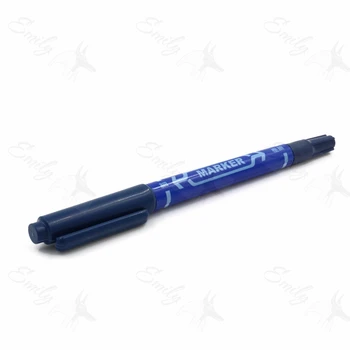 10szt tatuaż akcesoria uchwyt dostawy niebieski olejowe tusz 0.7 mm i 1-1.3 mm podwójna końcówka dwustronna tatuaż skóry znacznik маркировочная pióro pisarz narzędzie