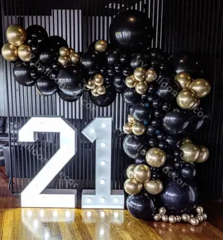 110шт balon łuk wianek zestaw chrom złoto lateks czarne balony wesele Hawajska impreza urodziny balony Globos dekoracji