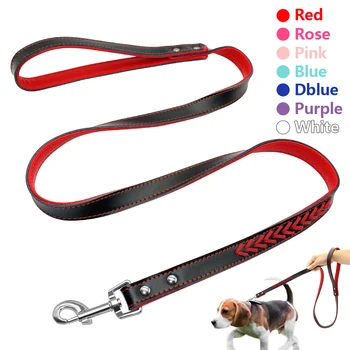 120 cm długi pleciony skórzany smycz dla psów Pet Dog Leash Lead Puppy Walking Training trakcji linowy pasek dla małych średnich psów