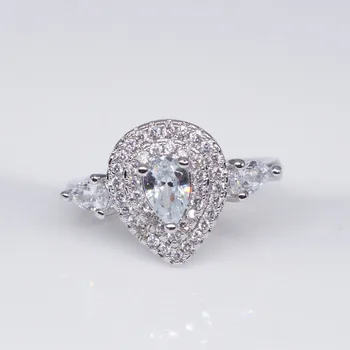 14K białe złoto różowy Topaz kolorowy diament Kobiece pierścionek serce Bague Bizuteria Anillos ślubne biżuteria z kamieni szlachetnych pierścień