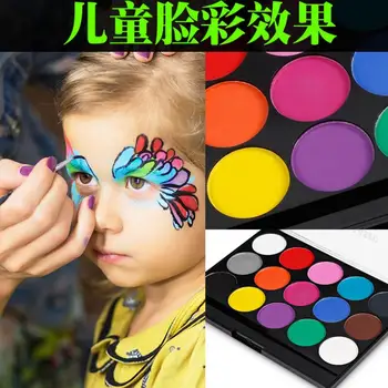 15 Kolorów Nietoksyczne Malowanie Twarzy Makijaż Ciała Jest Bezpieczna Woda Farba Olej Z Pędzlem Boże Narodzenie Halloween Narzędzia Dla Imprez