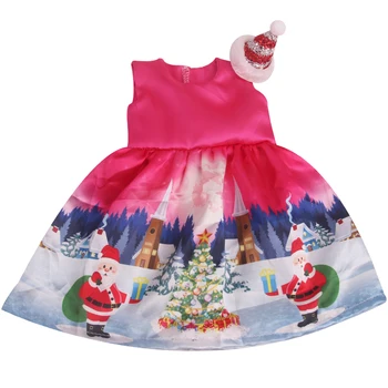 18 cali girl doll odzież boże Narodzenie śnieżynka sukienka + kapelusz amerykański noworodka garnitur zabawki dla dzieci fit 43 cm lalka c822