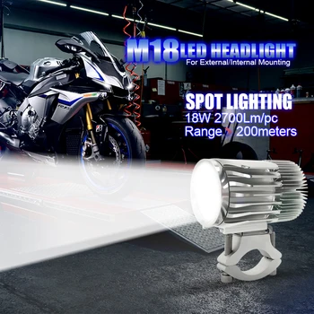 18W 2700Lm motocykle led zewnętrzne/wewnętrzne reflektory punktowe światła robocze XHP70 chip dla moto samochodów ciężarowych DRL światła przeciwmgielne reflektor