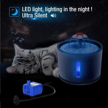 2.4 L automatyczny fontanna wody koty elektryczny LED Mute Drinker Feeder pies kot wody pitnej fontanna Miska USB Pet Water Dispenser