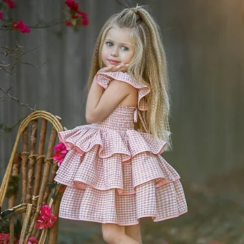 2-6Yrs Baby Fashion piękne warstwowa sukienka dla dziewczyn dla dzieci odzież sukienka kochanie