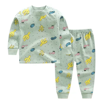 2 szt./kpl. jesienno-zimowa odzież z długim rękawem, piżama bawełna dziecięce piżamy chłopcy zestaw odzieży Casual Piżama dla dziewczynek