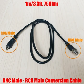 2 szt./lot 1 m (3,3 stopy BNC Male to RCA Male Jack kabel konwersji wideo 75 ohm coaxial kabel AV adapter do monitoringu CCTV
