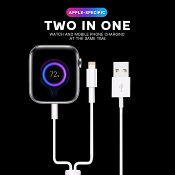 2 w 1 magnetyczne bezprzewodowe szybka ładowarka dla Apple Watch Series 6 5 4 3 2 kabel USB do ładowania dla IPhone12 11 Pro XS XR X 8 7 6 Plus