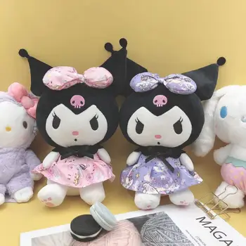 20 cm Kuromi Plush My Melody Kawaii Doll japońska skrzynia anime pluszowe zabawki 8 cali ładny kot nadziewane Пелучес odzież dziewczyna prezent