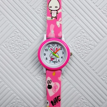 2018 nowa moda dla dzieci zegar mały biały królik z zegarek dzieci chłopcy dziewczęta zegarek prezent zegarek dorywczo zegarek Kwarcowy