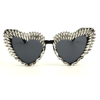 2018 okulary dla kobiet marki projektant fajne okulary dla mężczyzn luksusowy rhinestone retro miłość kształt serca letnie okulary odcienie