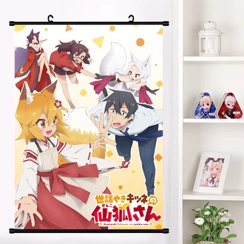 2019 anime Sewayaki Kitsune no Senko-san Senko Nakano Shiro Wall Scroll Mural plakat na ścianie plakat kolekcja dekoracji wnętrz