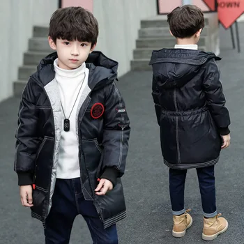 2019 nowa zimowa koreańska wersja хлопчатобумажного płaszcz średniej długości dziecięca pikowana brązowa dół zbiórki, bawełniana kurtka płaszcz obcego stylu