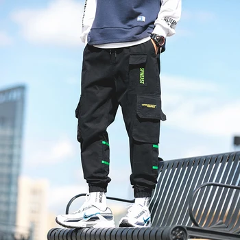 2019 nowe męskie spodnie cargo kieszeń na temat mężczyzn fajne hip hop moda biegacze spodnie Spodnie męskie odzież uliczna spodnie spodnie LBZ171