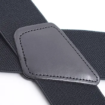 2019 nowe męskie szelki czarne skórzane szelki Strong 4clasps Casual Suspensorios spodnie pas 5*120 cm na prezent dla taty