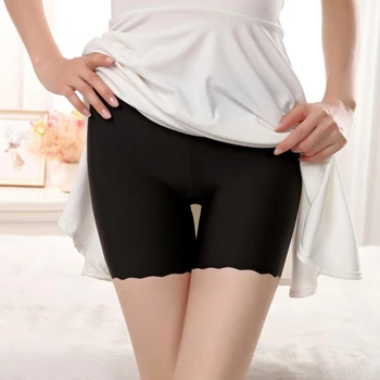 2020 Lato Bezpieczeństwo Krótkie Spodnie Kobiety Bez Szwu Bezpieczeństwa Krótkie Spódniczki Jedwab Oddychającym Bielizna Wygodna Odcinek Miękka Halka