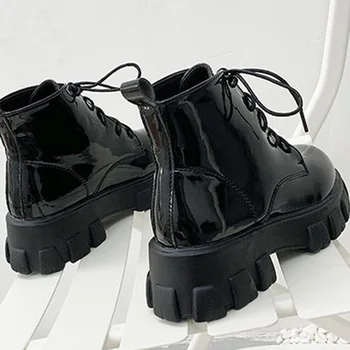 2020 Martens Boots buty Damskie na platformie czarne botki Damskie punk-buty z grubym dnem damskie motocyklowe buty codzienne криперы