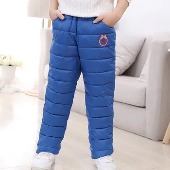2020 dziecięce zimowe spodnie dla dziewczyn Modne puchowe spodnie grube wiatroszczelne spodnie dla chłopców dla dzieci ciepłe plus aksamitne spodnie ocieplenie