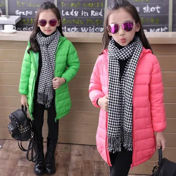 2020 lekka i cienka odzież dziecięca chłopcy i dziewczęta parki płaszcz odzież dziecięca kurtki zimowe kurtka puchowa dla dziewczynki z długim styl