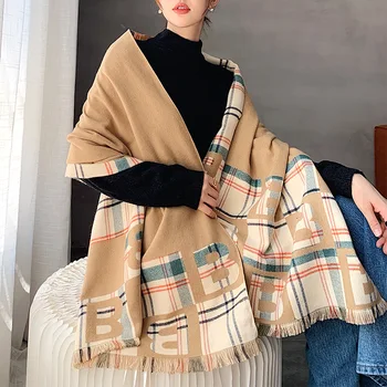 2020 luksusowy płaszcz zimowy szalik kobiety kaszmir pashmina szal pani okłady marka gruby ciepły szalik