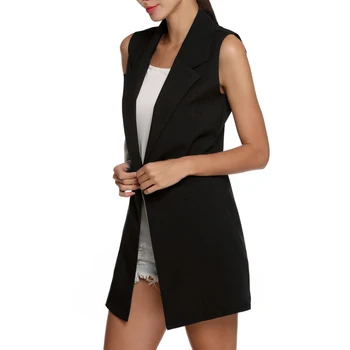 2020 moda damska eleganckie biurowe lady płaszcz przewodnik kamizelka bez rękawów kurtka casual odzież wierzchnia