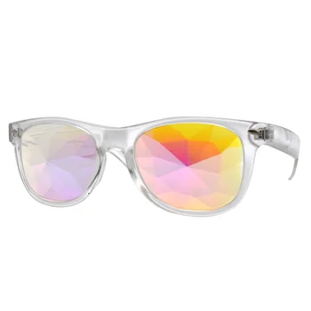 2020 nowe różowy opalizujący kwadratowe калейдоскопические okulary dla mężczyzn i kobiet EDM Light Diffraction futurystyczne okulary Rave Festival