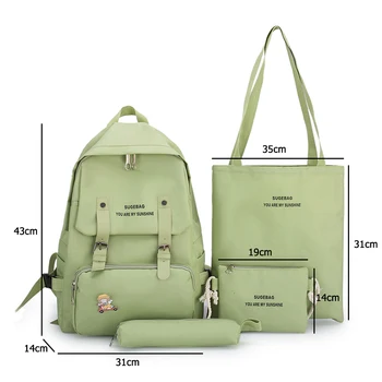 2020 nowy 4 szt./kpl. płótno torba szkolna dla młodzieży dziewcząt studenckich kobiet plecak podróże szkolne plecaki damskie rezerwuj torby Mochila
