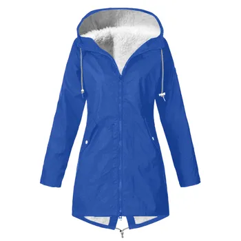2020 nowy zimowy ciepły płaszcz stałe aksamitny zgrubienie kurtka outdoor turystyka plus rozmiar z kapturem płaszcz wiatroszczelna #T2G