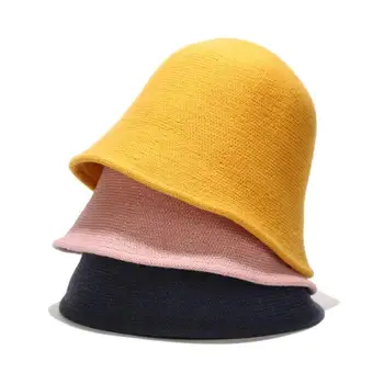 2020 quente inverno chapéu de balde feminino para adolescentes e feltro pele moda la inverno para menina de sautumn chapéu G8Z6
