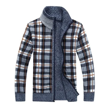 2020New Męskie swetry jesień zima ciepły gruby aksamit sweter, kurtka, sweter płaszcz odzież Męska casual dzianiny USA rozmiar 3XL