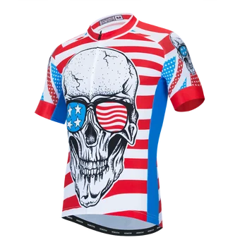 2021 Hiszpania jazda na Rowerze Jersey mężczyźni krótki rękaw MTB rower odzież 3D czaszka Mayo Ciclismo Hombre letni cykl ubrania sportowe topy