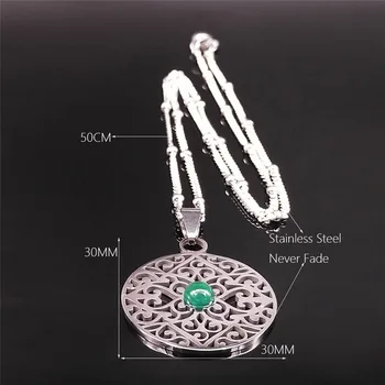 2021 kwiat kamień naturalny łańcuch ze stali nierdzewnej naszyjnik kolor srebrny Naszyjnik dla kobiet Boho biżuteria collier femme N4454S04