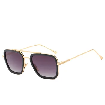 2021 modne kwadratowe metalowe okulary przeciwsłoneczne vintage przezroczyste niebieskie lustrzane okulary klasyczny design damskie prostokątne okulary przeciwsłoneczne Uv400