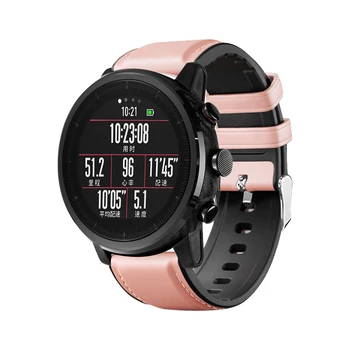 22 mm watchband Huawei watch GT Active/Honor Watch Magic smart watch wymiana opaski Silikonowe+Skórzany pasek na nadgarstek