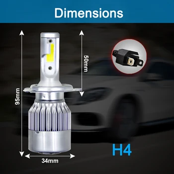 2szt motoryzacja oświetlenie LED H7 8000LM H4 lampa LED dla reflektorów samochodowych żarówki H11 HB2 H8 H9 9005 9006 HB3 HB4 Turbo H1 żarówki led 12V 24V
