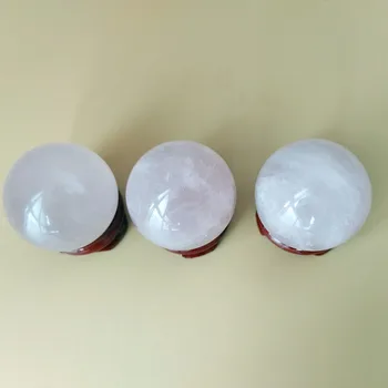 3 szt./paczka 32 mm naturalny różowy różowy kryształowej kuli różowy kwarc ozdobny kula