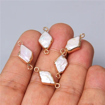 3 szt. wiele kobiet złoto metal naturalny biały romb perły złącze wisiorek Urok biżuteria robi Fit kolczyki naszyjnik bransoletka
